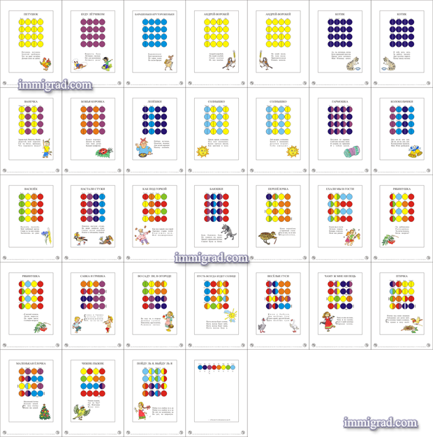 Сборник: «Пиано «Радуга». Детские цветные ноты. 27 песенок». "ИММИГРАД": жёлтый сборник цветных нот для малышей, цветомузыкальные матрицы-песенки.